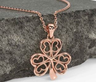 Rose Gold Silver Shamrock Necklace