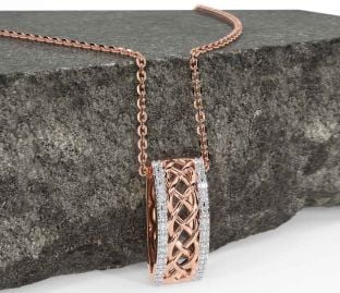 Diamond Rose Gold Celtic Necklace