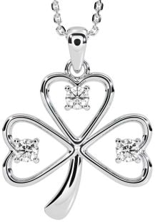 Diamond White Gold Shamrock Necklace