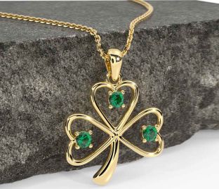 Emerald Gold Shamrock Necklace