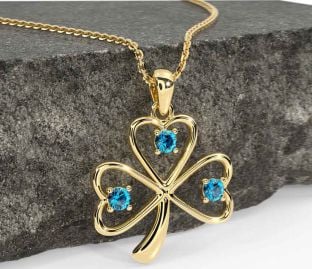 Topaz Gold Shamrock Necklace