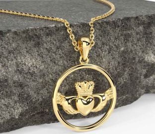 Gold Silver Claddagh Necklace