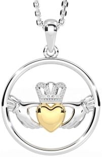 Gold Silver Claddagh Necklace