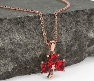 Ruby Rose Gold Shamrock Necklace