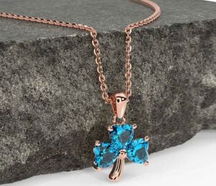 Topaz Rose Gold Shamrock Necklace
