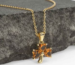 Citrine Gold Shamrock Necklace