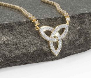 Diamond Gold Celtic Trinity Knot Necklace