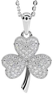 Diamond White Gold Shamrock Necklace