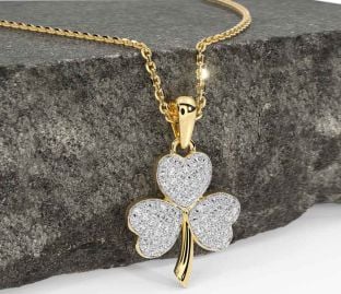 Diamond Gold Shamrock Necklace