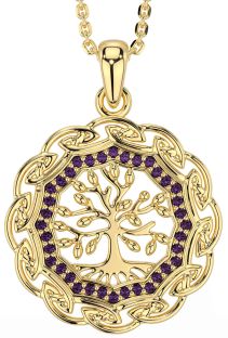 Alexandrite Gold Silver Celtic Tree of Life Necklace