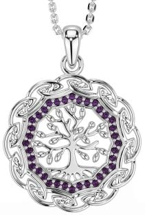 Alexandrite Silver Celtic Tree of Life Necklace