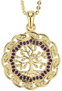 Alexandrite Gold Celtic Tree of Life Necklace