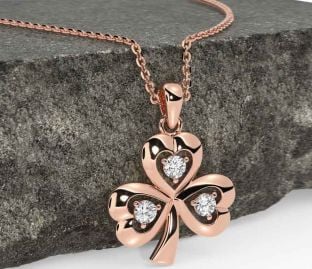 Diamant Rose Gold Kleeblatt Halskette