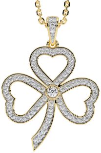 Diamant Gold Kleeblatt Halskette