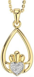 Diamante Ouro Claddagh Colar