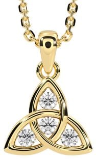 Diamond Gold Celtic Trinity Knot Necklace