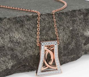 Diamond Rose Gold Celtic Necklace