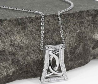 Diamond White Gold Celtic Necklace