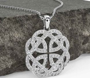 Diamond White Gold Celtic Necklace