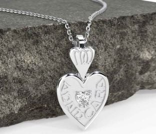 Diamond Silver Irish "My Soul Mate" Heart Necklace