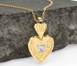 Diamond Gold Irish "My Soul Mate" Heart Necklace