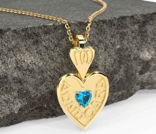 Topaz Gold Irish "My Soul Mate" Heart Necklace