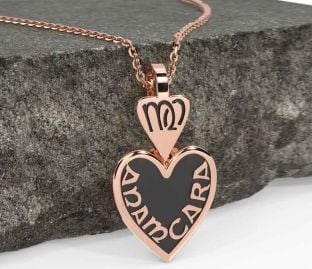 Rose Gold Silver Black Rhodium Irish "My Soul Mate" Heart Necklace