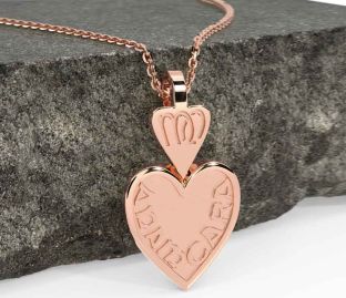 Rose Gold Silver Irish "My Soul Mate" Heart Necklace