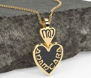 Gold Silver Black Rhodium Irish "My Soul Mate" Heart Necklace