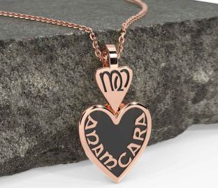 Rose Gold Black Rhodium Irish "My Soul Mate" Heart Necklace