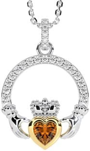 Ladies Sapphire Silver Celtic Trinity knot Ring 