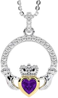 Ladies Sapphire Silver Celtic Trinity knot Ring 