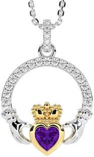 Ladies Sapphire Silver Celtic Trinity knot Ring 