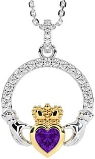 Ladies Sapphire Silver Celtic Trinity knot Ring 