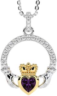 Ladies Sapphire Silver Celtic Trinity knot Ring 