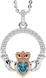 Ladies Sapphire Silver Celtic Trinity knot Ring 