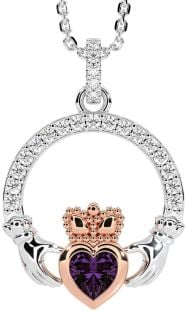 Ladies Sapphire Silver Celtic Trinity knot Ring 