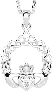 Diamante Plata Claddagh Collar