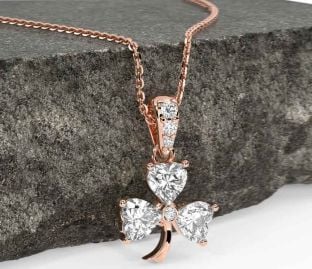 Diamant Rose Gold Kleeblatt Halskette