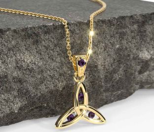 Alexandrite Gold Silver Celtic Trinity Knot Necklace