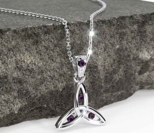 Alexandrite Silver Celtic Trinity Knot Necklace