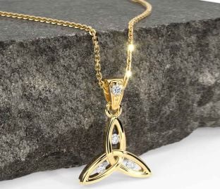 Diamond Gold Celtic Trinity Knot Necklace
