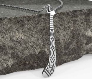 Silver Black Rhodium Celtic Necklace