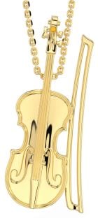 Gold Silver Fiddle Irish Music Necklace