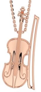 Rose Gold Fiddle Irish Music Necklace