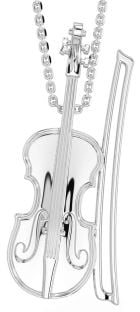 Silver Fiddle Irish Music Necklace