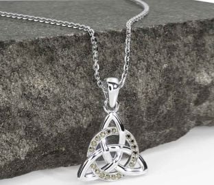 Marcasite Silver Celtic Trinity Knot Necklace