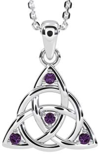 Alexandrite Silver Celtic Trinity Knot Necklace