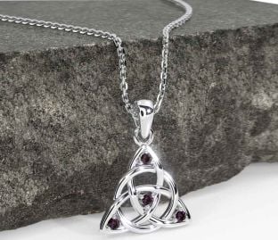 Alexandrite Silver Celtic Trinity Knot Necklace