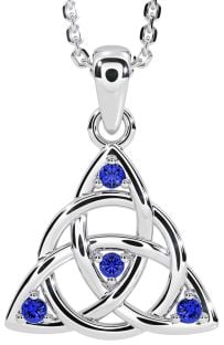 Safir Argint Celtic Colier Trinity Knot